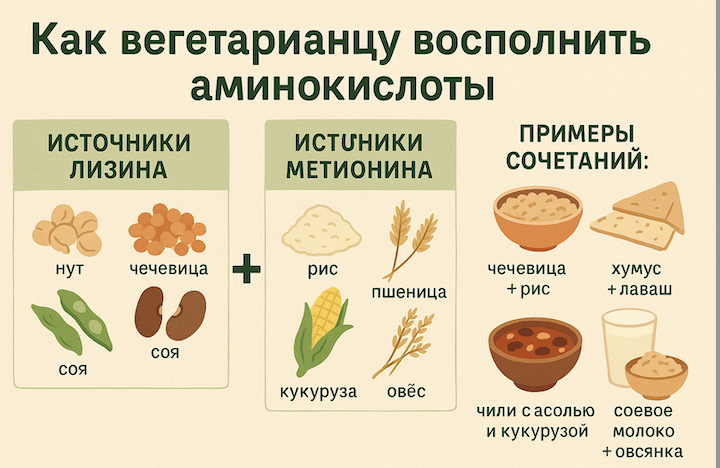 Как вегетарианцу восполнить все аминокислоты: практическое руководство