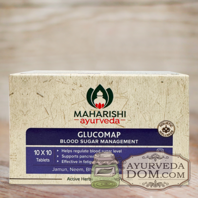 Глюкомап 100 таб понижает сахар "Махариши аюрведа (Glucomap Maharishi Ayurveda)