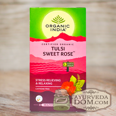 Чай «Сладкая роза и Тулси» Organic India (25 пакетиков)
