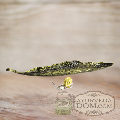 Подставки под благовония Древний Лист и Улитка силумин комплект цвет - антик Gre